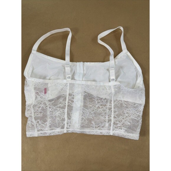 No Boundaries White Lace Bralette Top Size Large - Picture 4 of 7